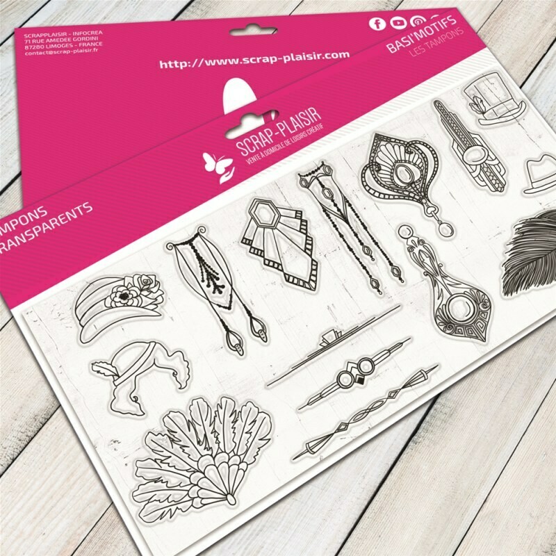 Set de 15 tampons clear Charleston - 10x21cm Set de 15 tampons clear Charleston - 10x21cm