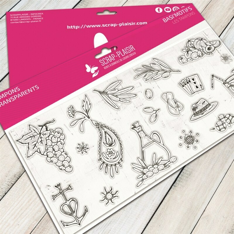 Set de 16 tampons clear un été en Provence - 10x21cm Set de 16 tampons clear un été en Provence - 10x21cm