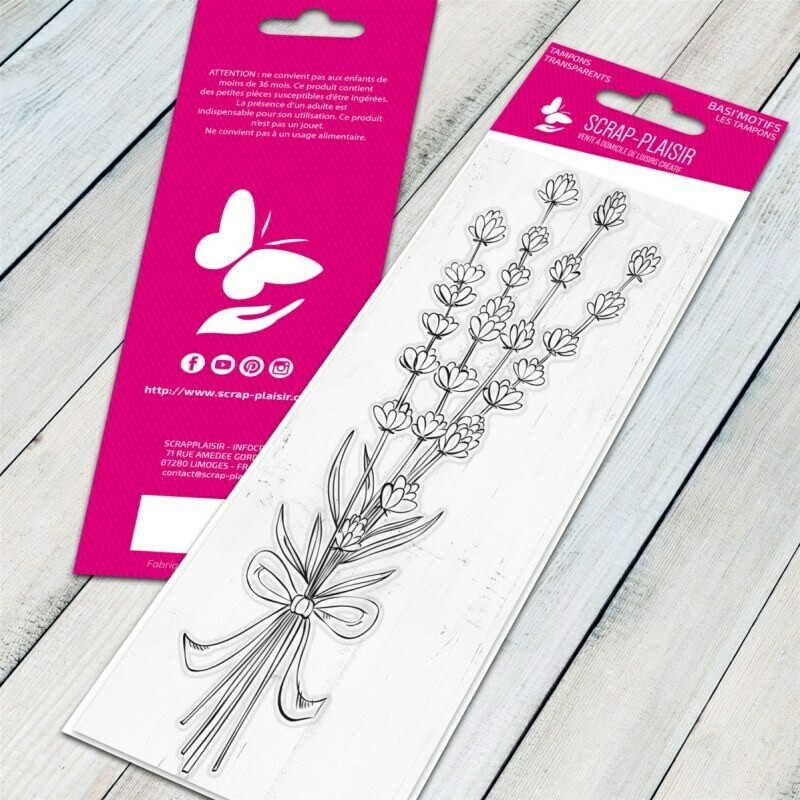 Set de 1 tampons clear bouquet de lavande - 13x5,5cm Set de 1 tampons clear bouquet de lavande - 13x5,5cm
