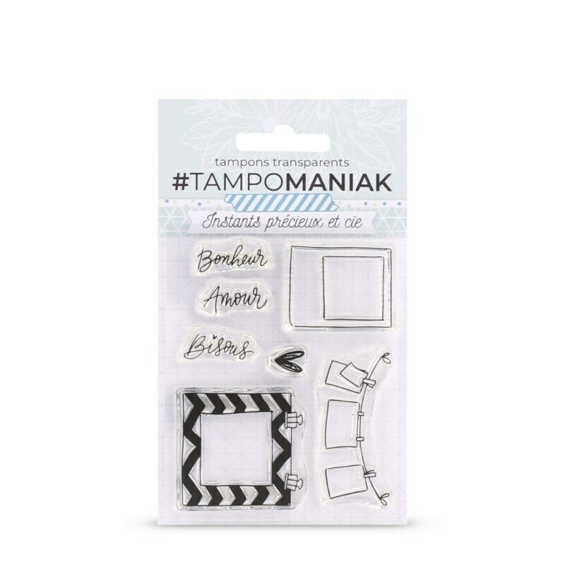 Set de tampons clear Bisous polaroid - 10x8cm Set de tampons clear Bisous polaroid - 10x8cm