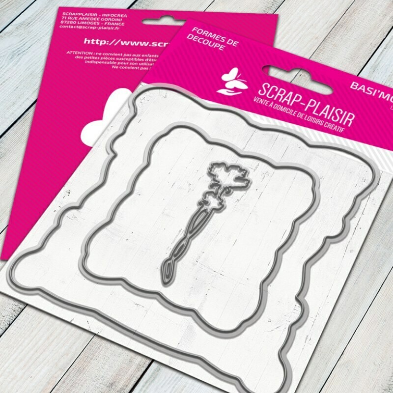 Set de 3 matrices de découpes dies cadres volutes - 10x10cm Set de 3 matrices de découpes dies cadres volutes - 10x10cm
