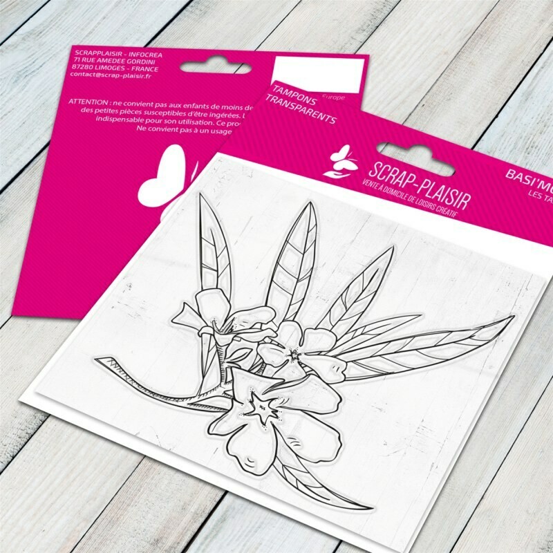 Set de 1 tampons clear laurier rose - 10x8cm Set de 1 tampons clear laurier rose - 10x8cm