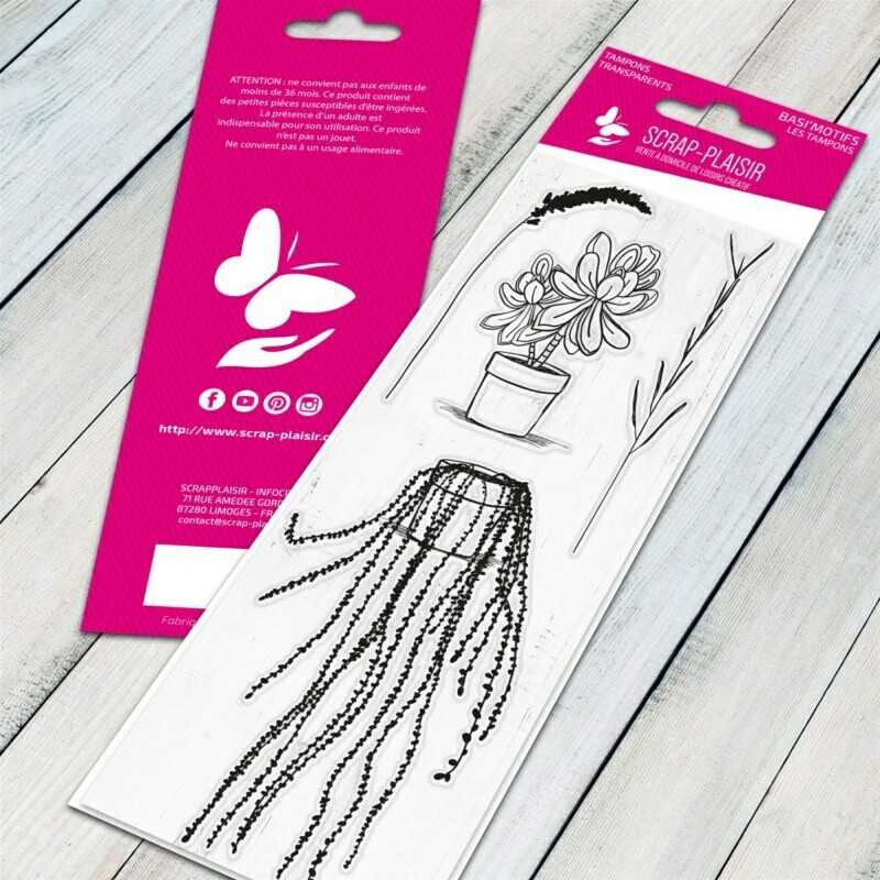Set de 4 tampons clear plantes en pot - 13x5,5cm Set de 4 tampons clear plantes en pot - 13x5,5cm