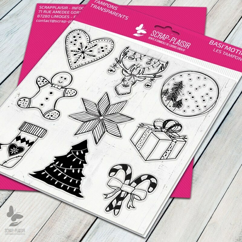 Set de 9 tampons clear traditions de noël - 14,5x14,5cm Set de 9 tampons clear traditions de noël - 14,5x14,5cm