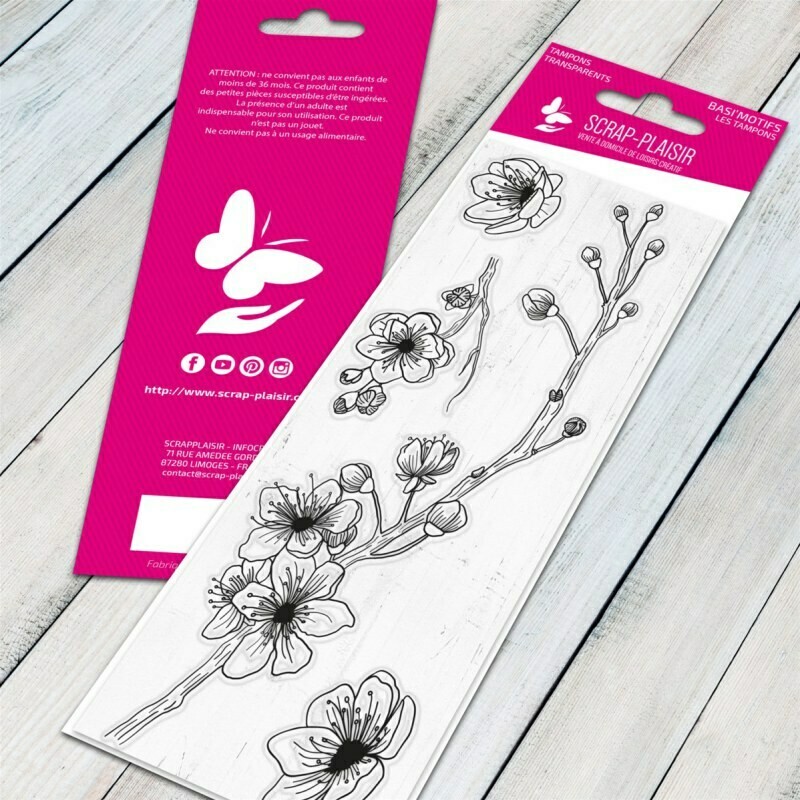 Set de 4 tampons clear cerisier - 13x5,5cm Set de 4 tampons clear cerisier - 13x5,5cm