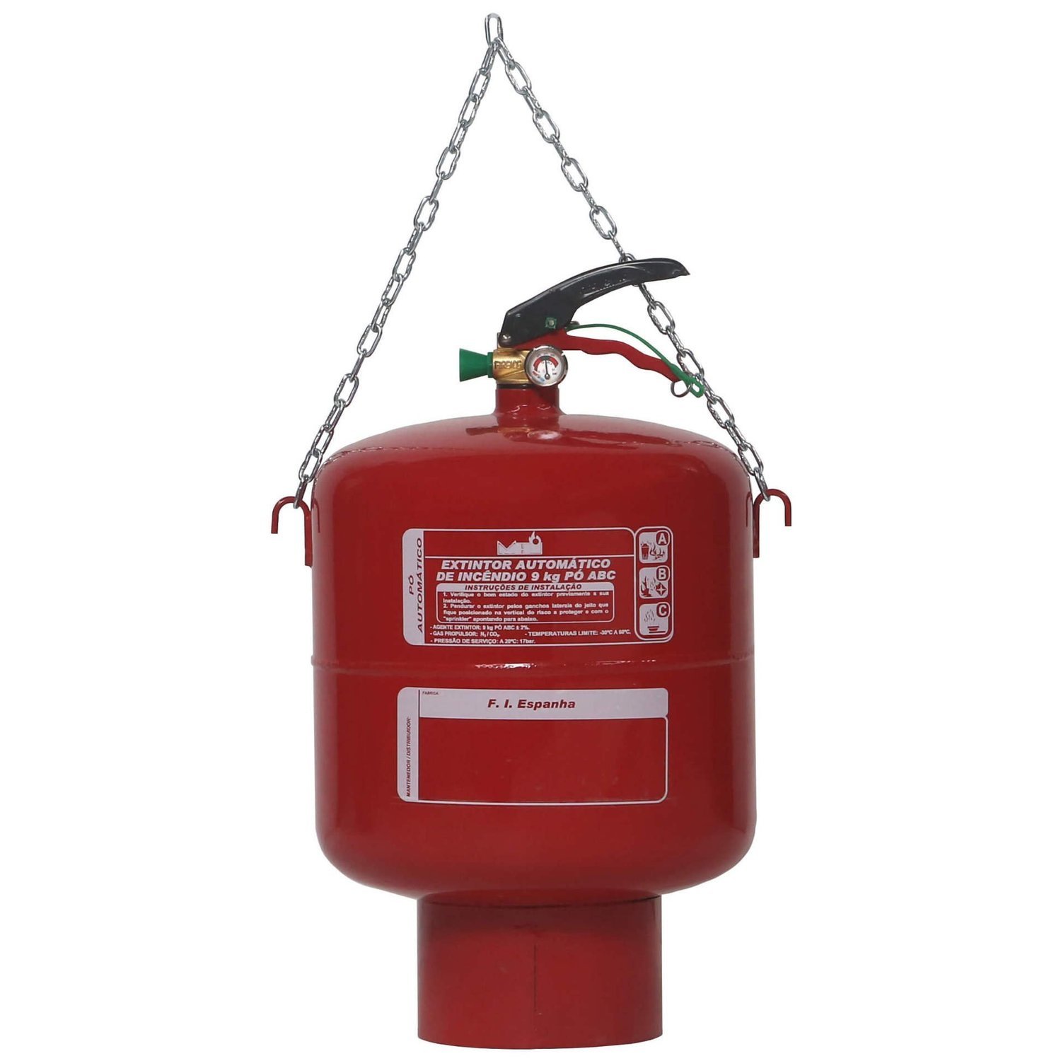 Extintor Automático de Pó Químico ABC 9Kg