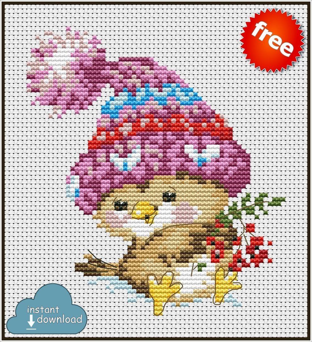 Winter Bird Cross Stitch Pattern PDF + XSD Download