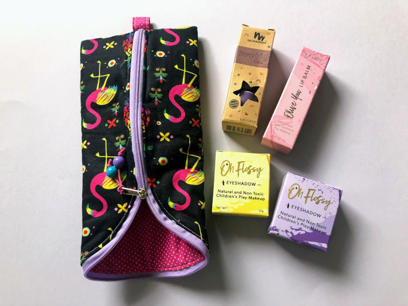 Handmade Makeup Gift Bag - flamingos Handmade Makeup Gift Bag - flamingos