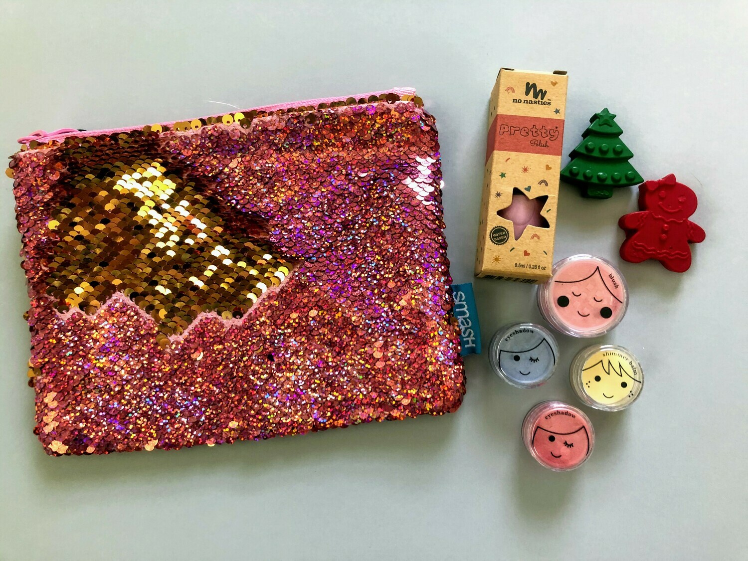 Play Makeup Gift Bag - Pink & Gold Sequins Play Makeup Gift Bag - Pink & Gold Sequins