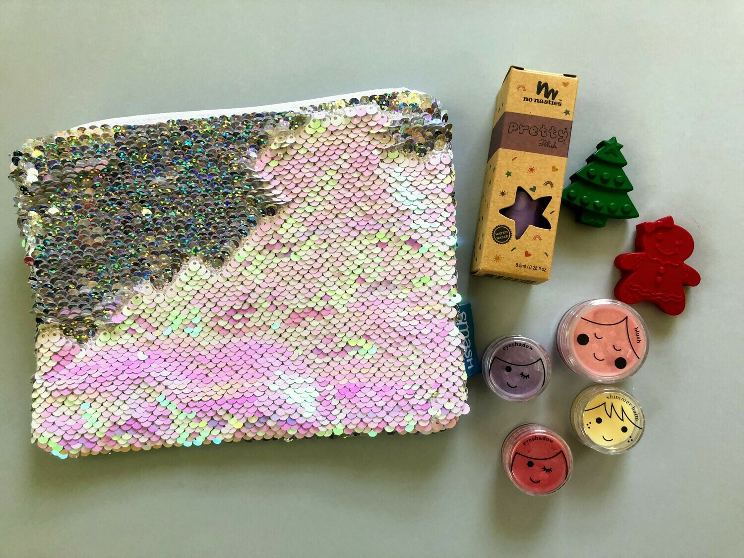 Play Makeup Gift Bag - Pink & Silver Sequins Play Makeup Gift Bag - Pink & Silver Sequins