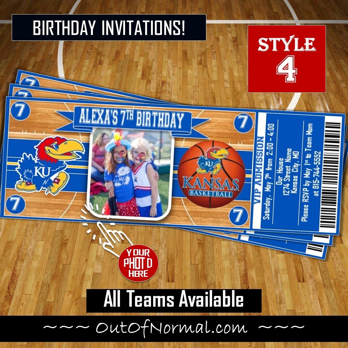 Kansas Jayhawks NCAA College Football Photo Ticket Horizontal