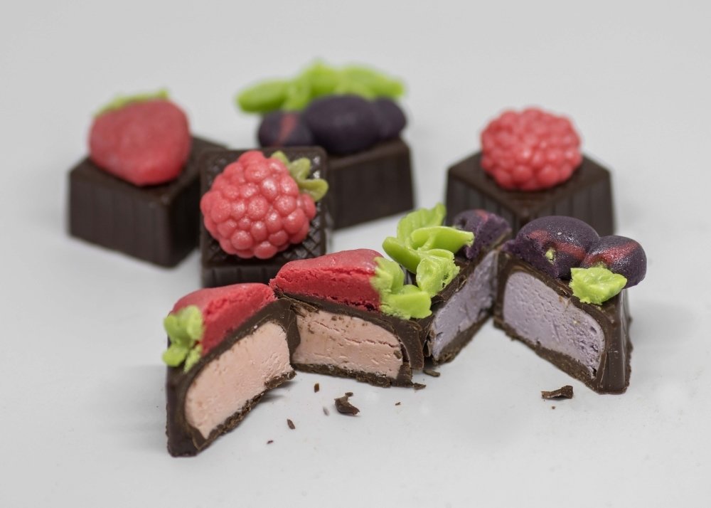 Summer Tastes are filled with fruit flavoured marzipan.
