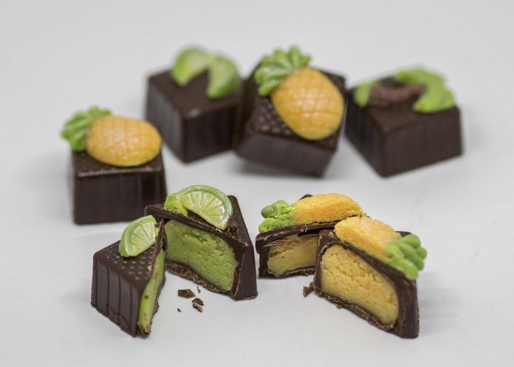 Tropical Tastes are filled with lime, coconut and pineapple fondant filling.