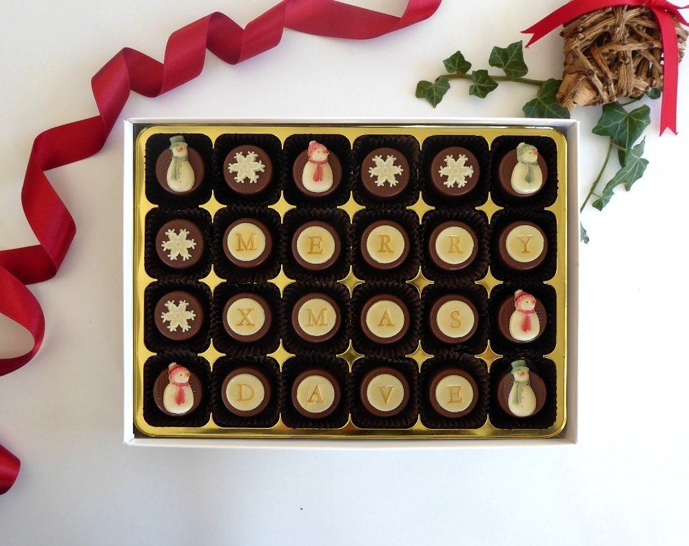 A jolly box of Christmas chocs.