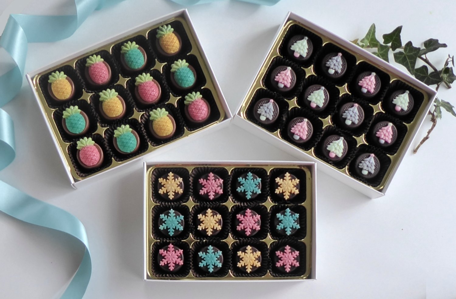 Sparkly Collection - 3 box set of Christmas chocolates 00049