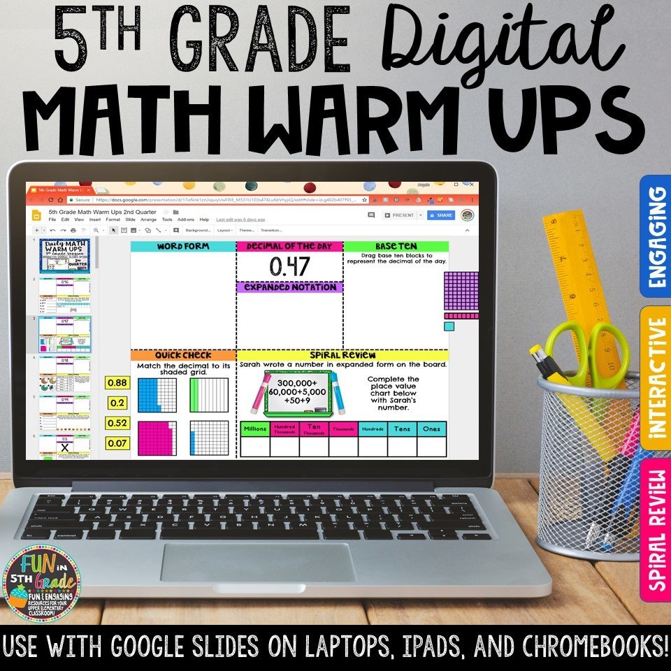 5th Grade Digital Math Warm Ups | Digital Morning Work 00021