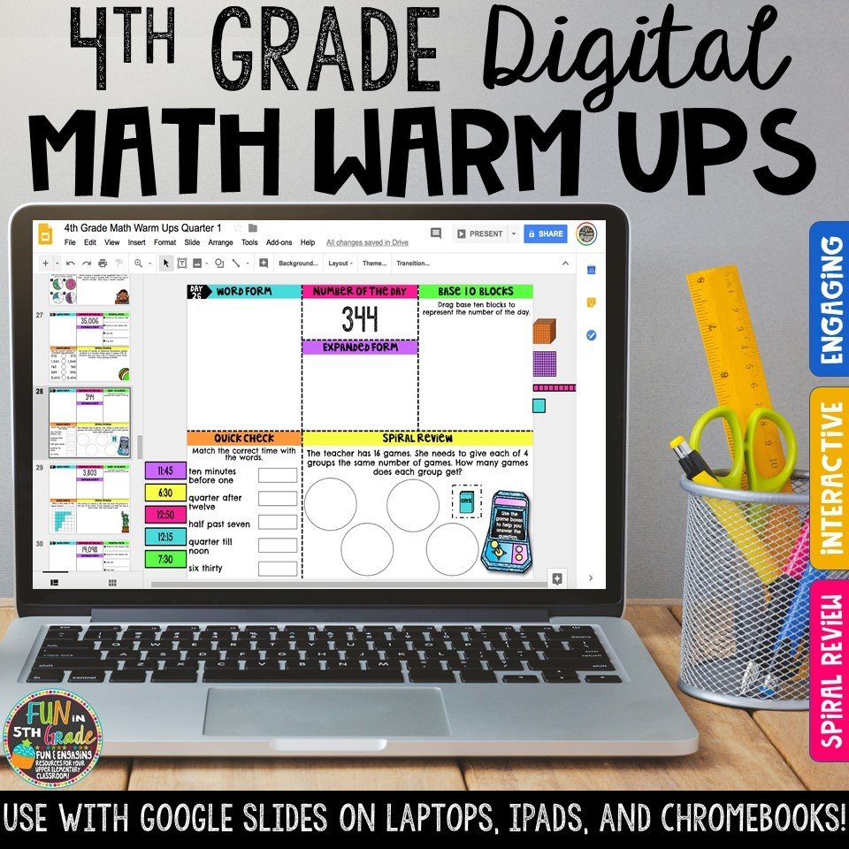 4th Grade Digital Math Warm Ups | Digital Morning Work 00022