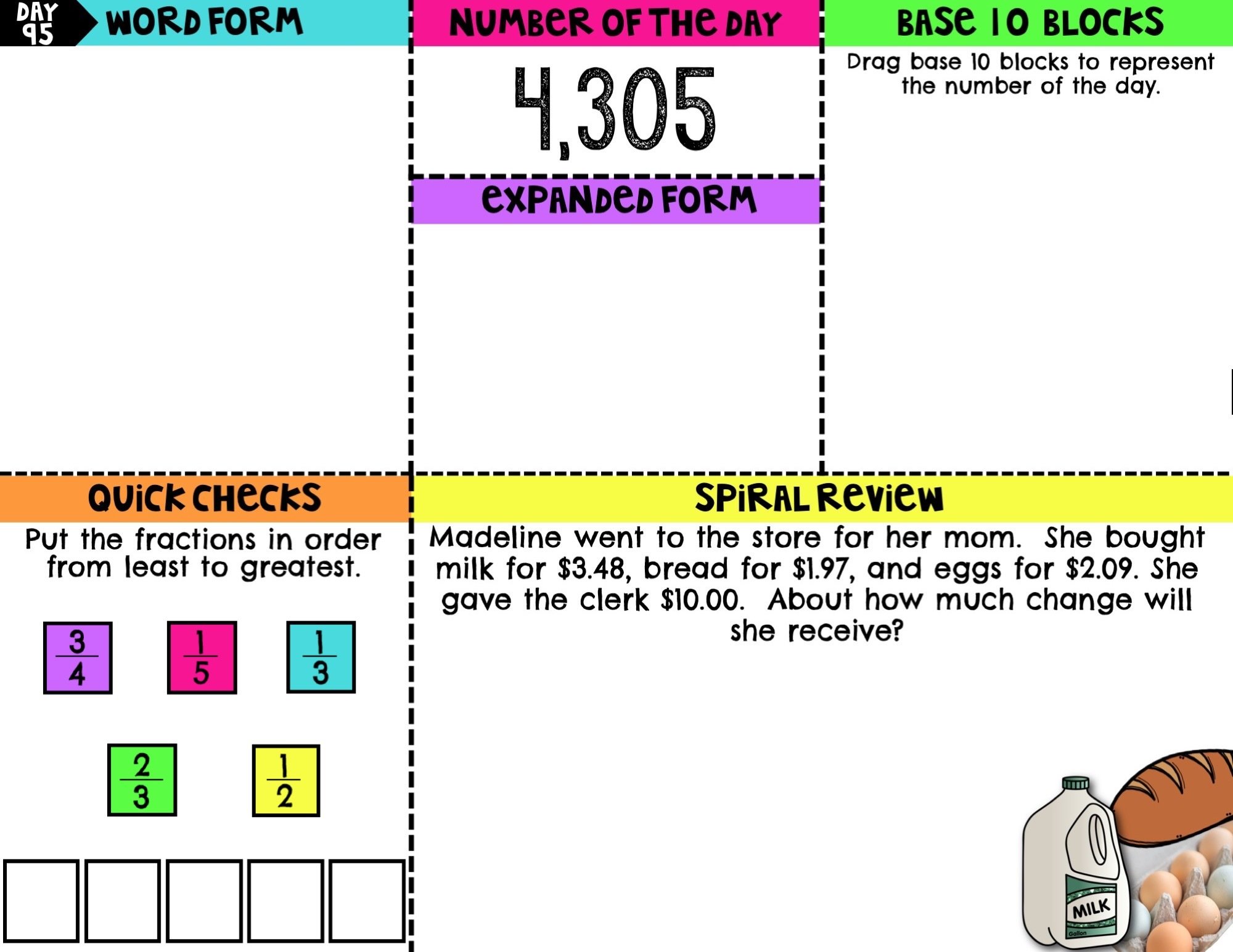 4th Grade Digital Math Warm Ups | Digital Morning Work