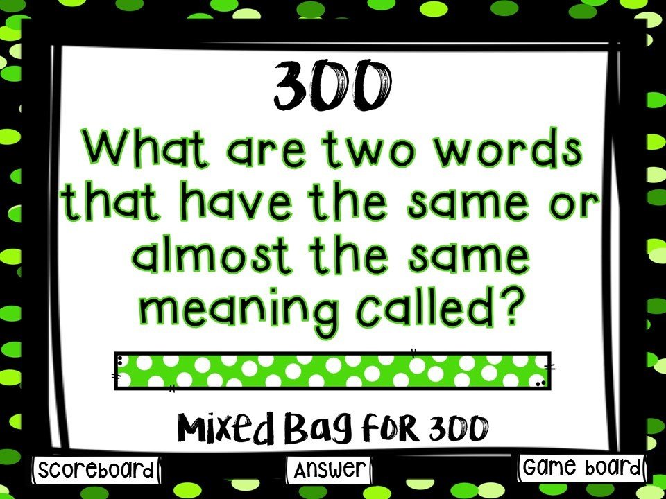 ELA Vocabulary Game Show (PowerPoint Game)