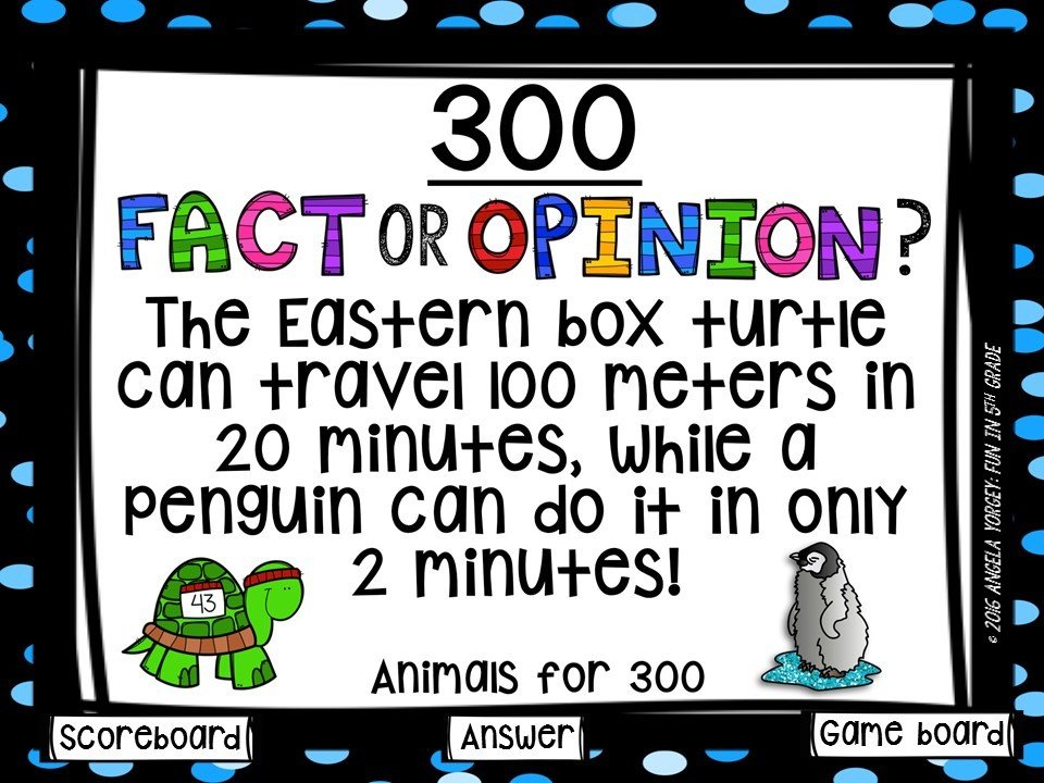 Fact and Opinion Game Show (PowerPoint Game)