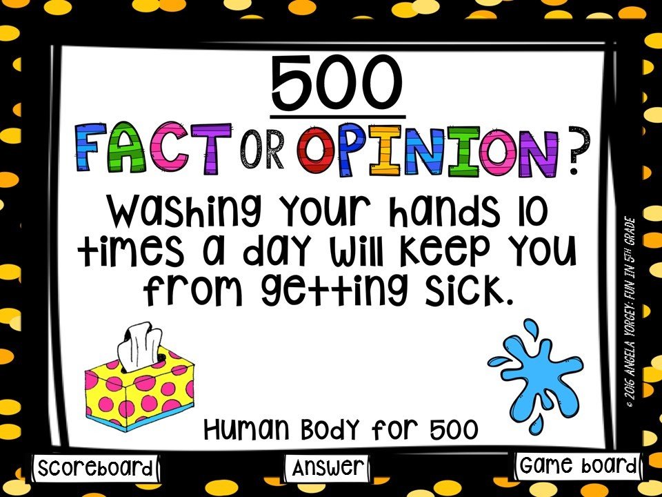 Fact and Opinion Game Show (PowerPoint Game)