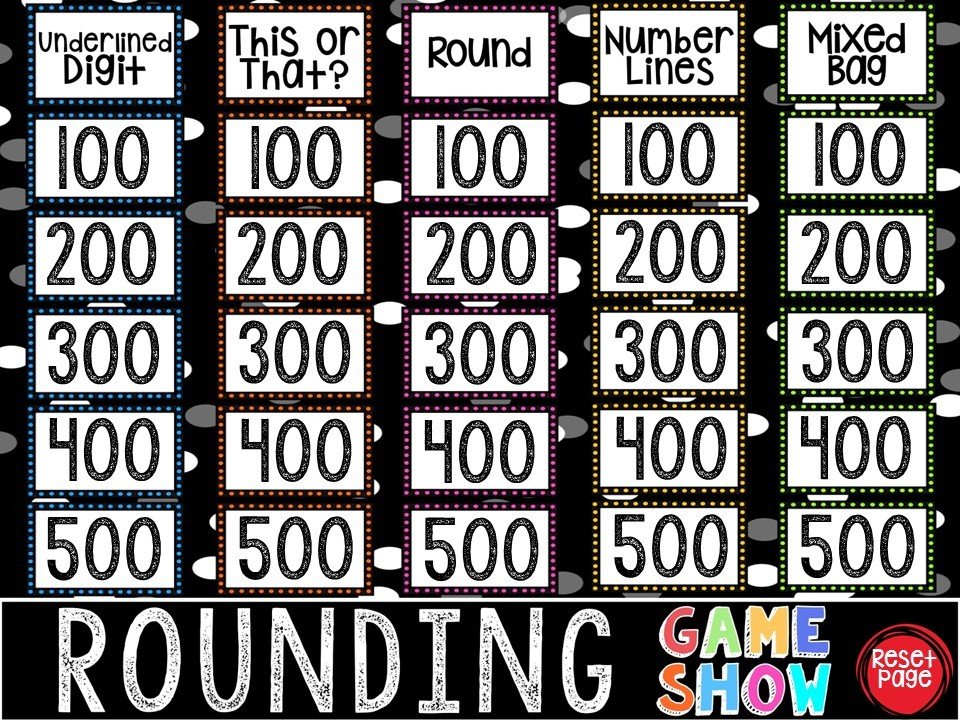 Rounding Whole Numbers Game Show (PowerPoint Game)
