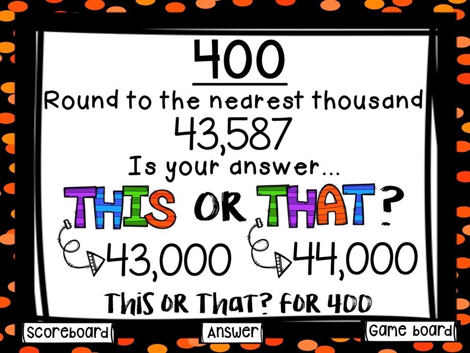 Rounding Whole Numbers Game Show (PowerPoint Game)