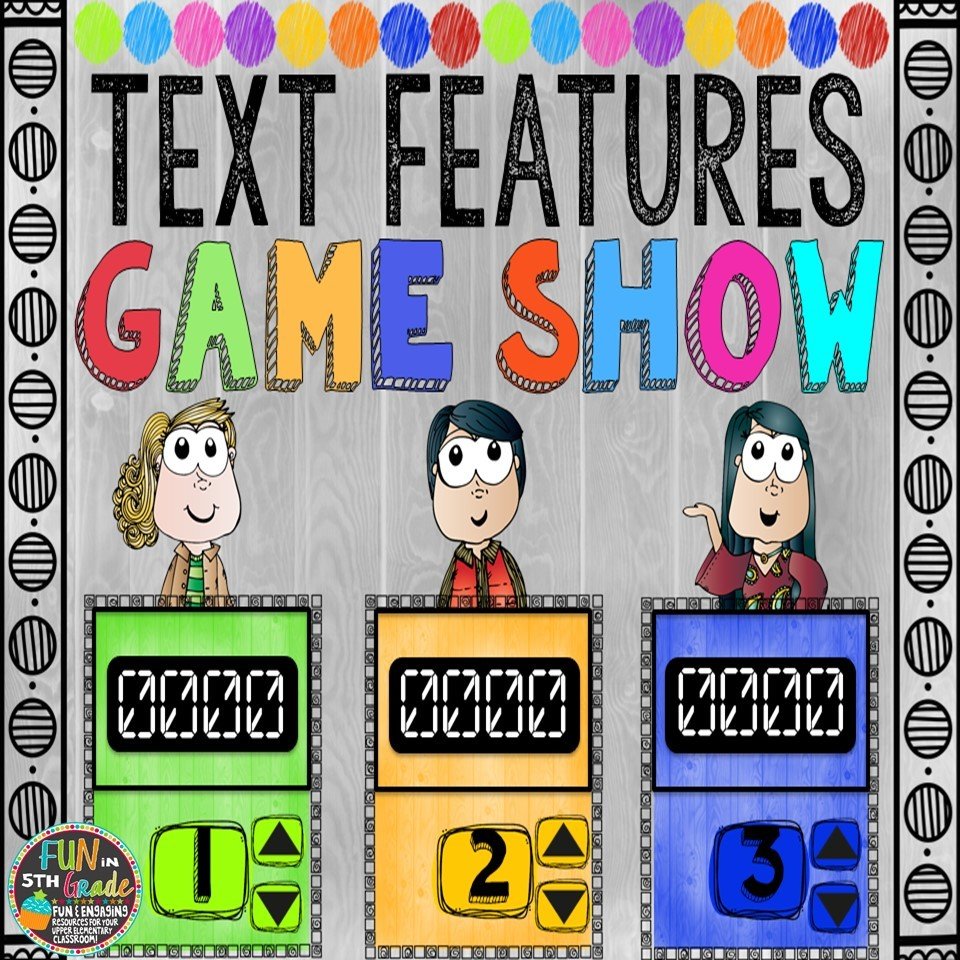 Text Features Game Show (PowerPoint Game) 00033