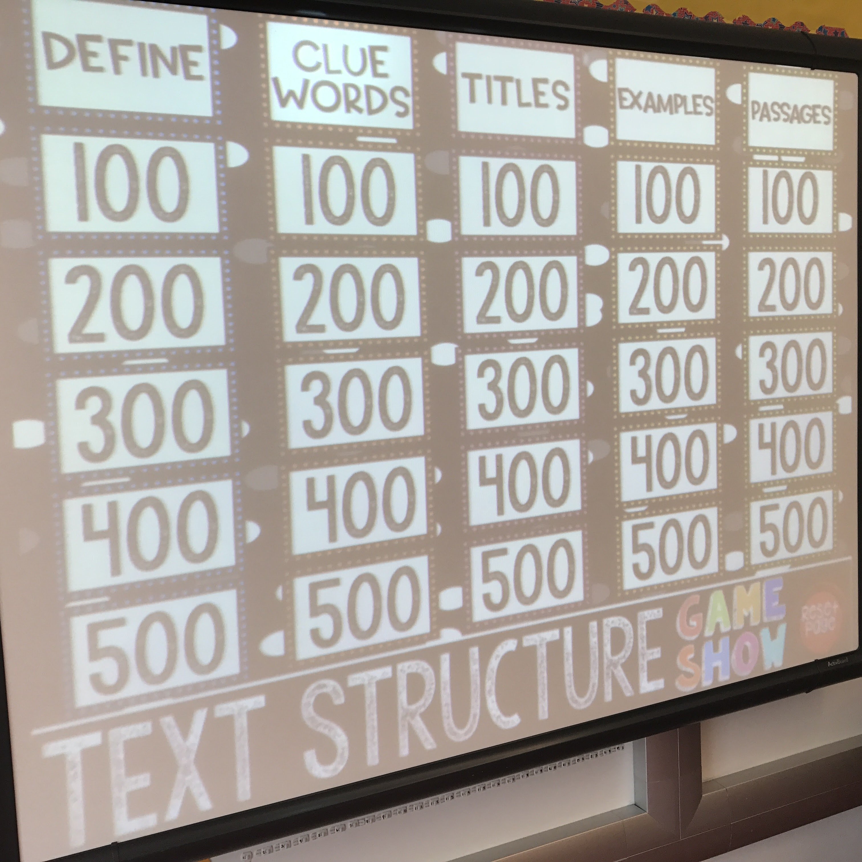 Text Structure Game Show (PowerPoint Game)