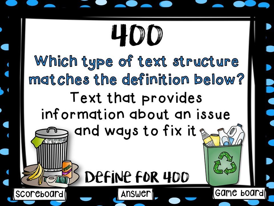Text Structure Game Show (PowerPoint Game)
