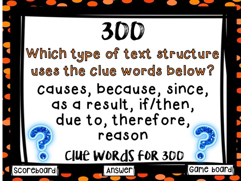 Text Structure Game Show (PowerPoint Game)