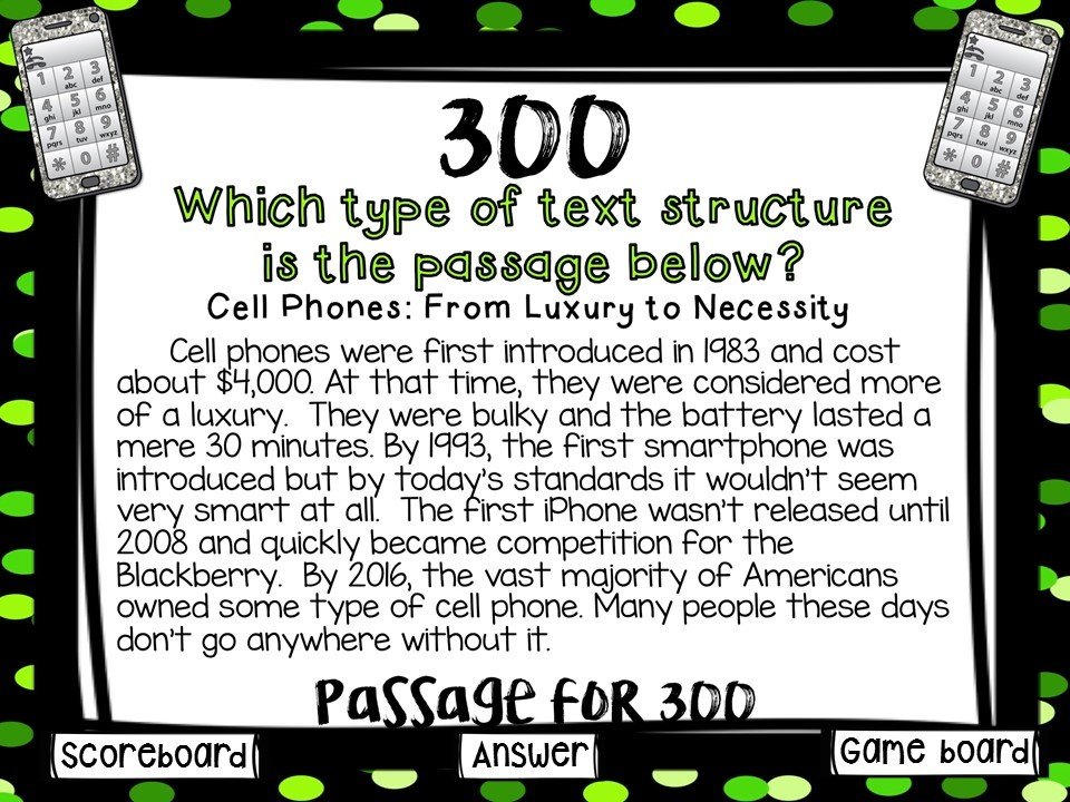 Text Structure Game Show (PowerPoint Game)