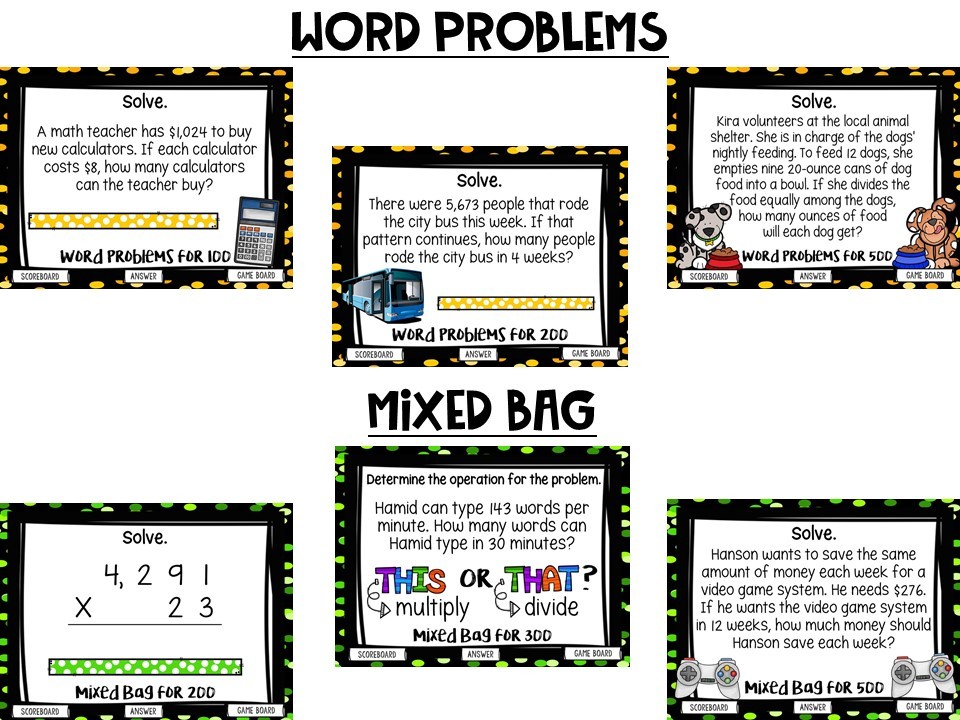 Multiply & Dive Whole Numbers Game Show (PowerPoint Game)