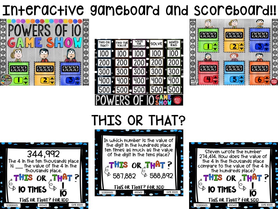 Powers of 10 Game Show (PowerPoint Game)