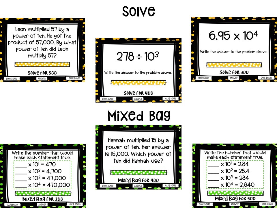 Powers of 10 Game Show (PowerPoint Game)