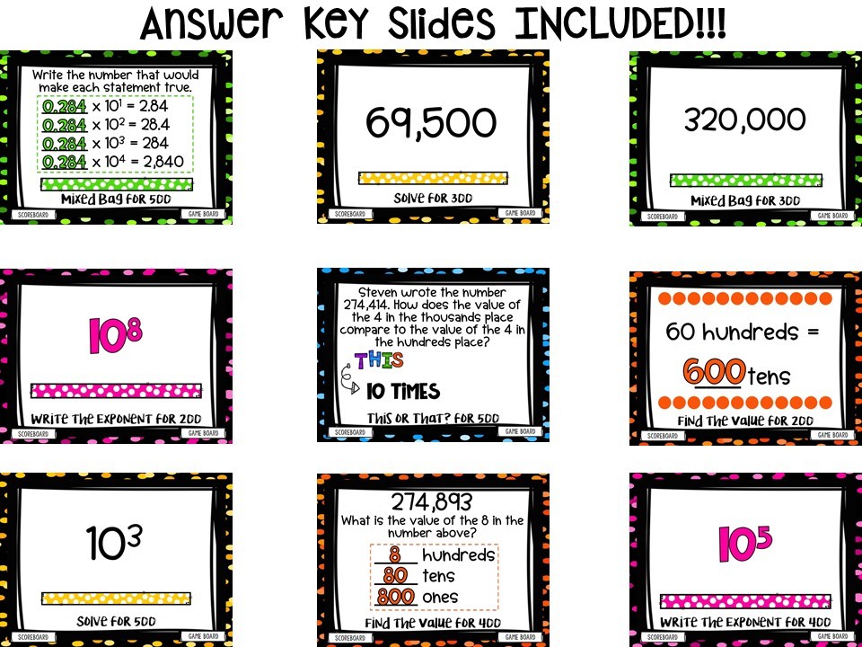 Powers of 10 Game Show (PowerPoint Game)