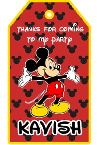 10 Mickey Mouse Clubhouse Birthday Party Favor Personalized Thank You Tags
