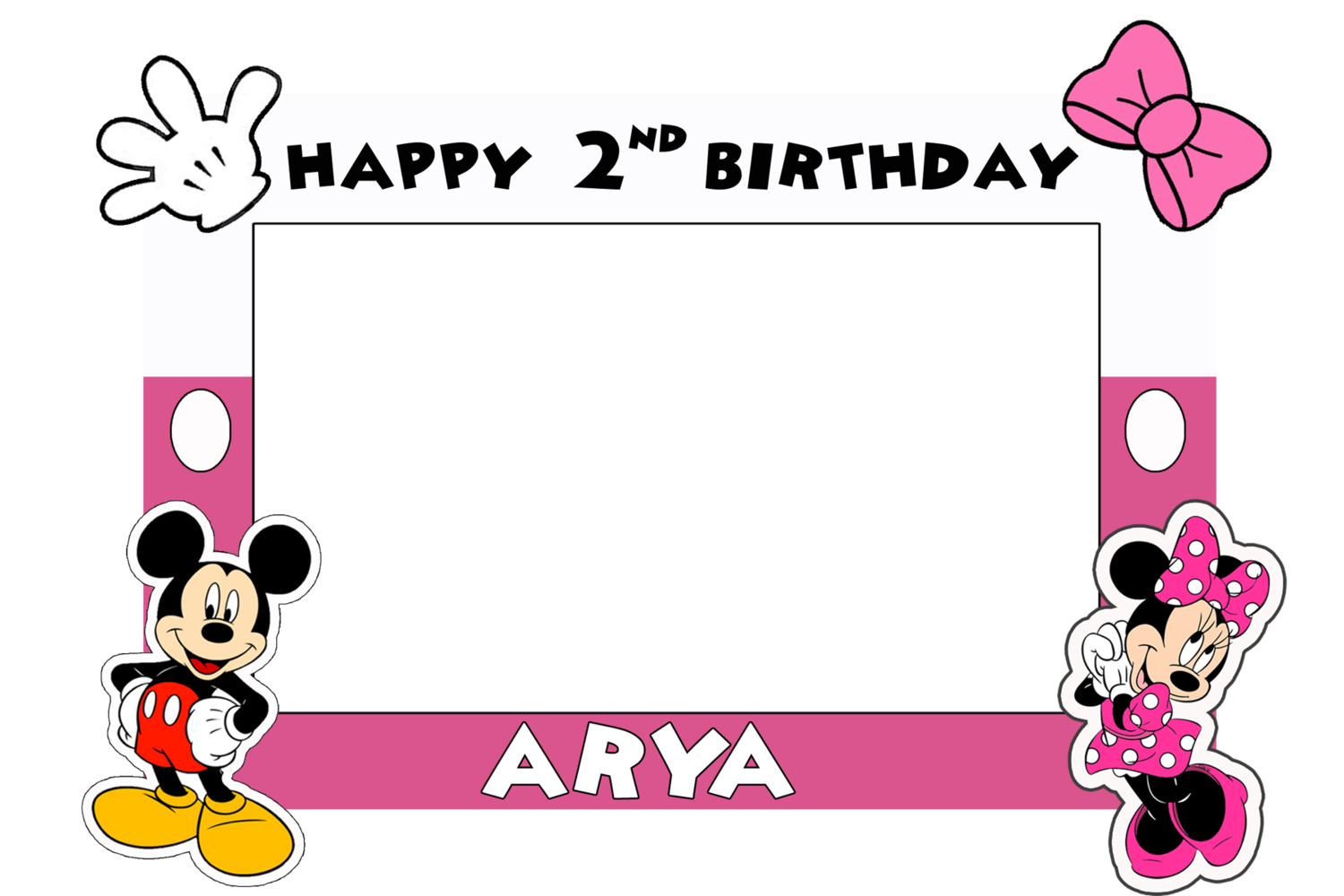 Personalized Minnie Mouse Birthday Selfie Frame / Photo Booth
