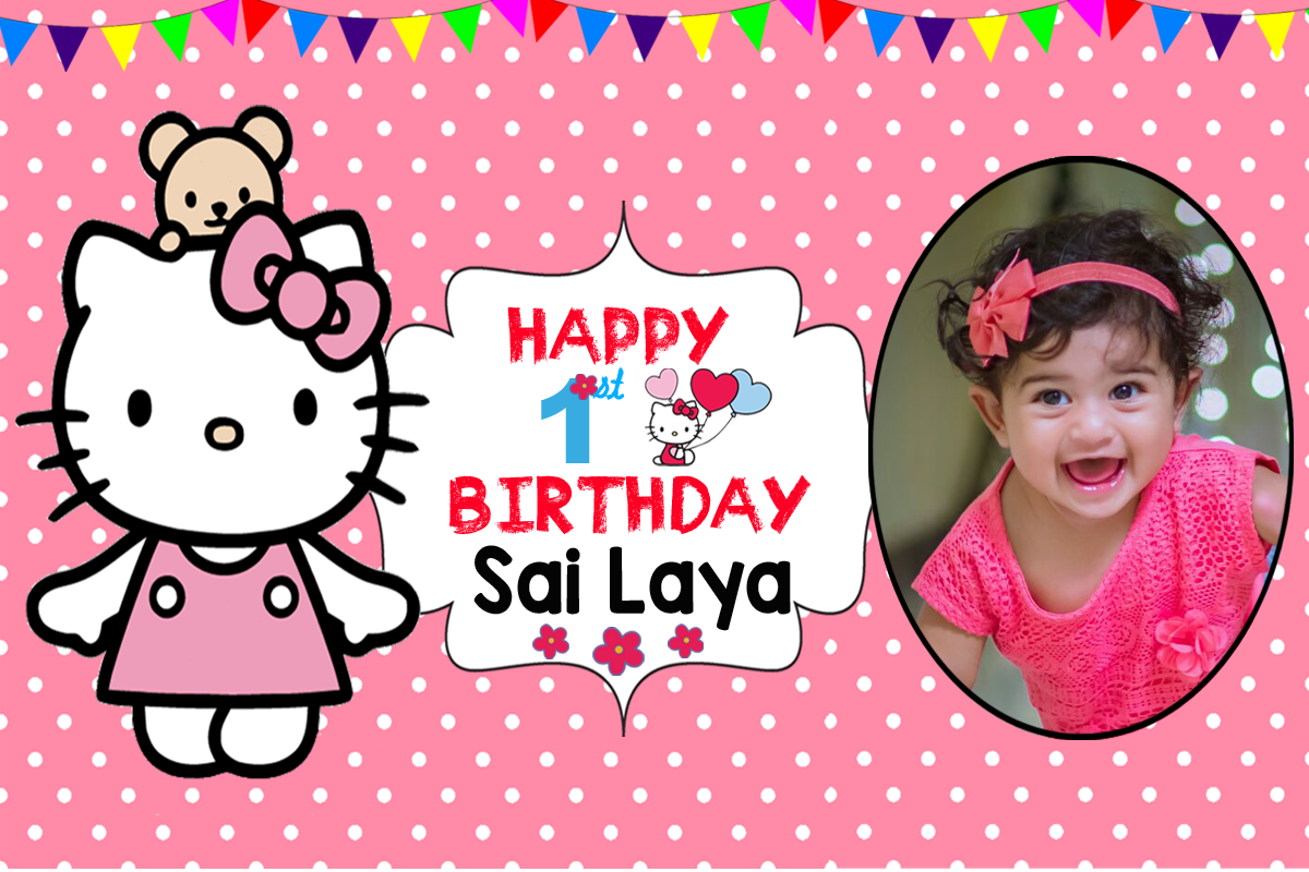 Personalized Hello Kitty Birthday Backdrop Background Banner