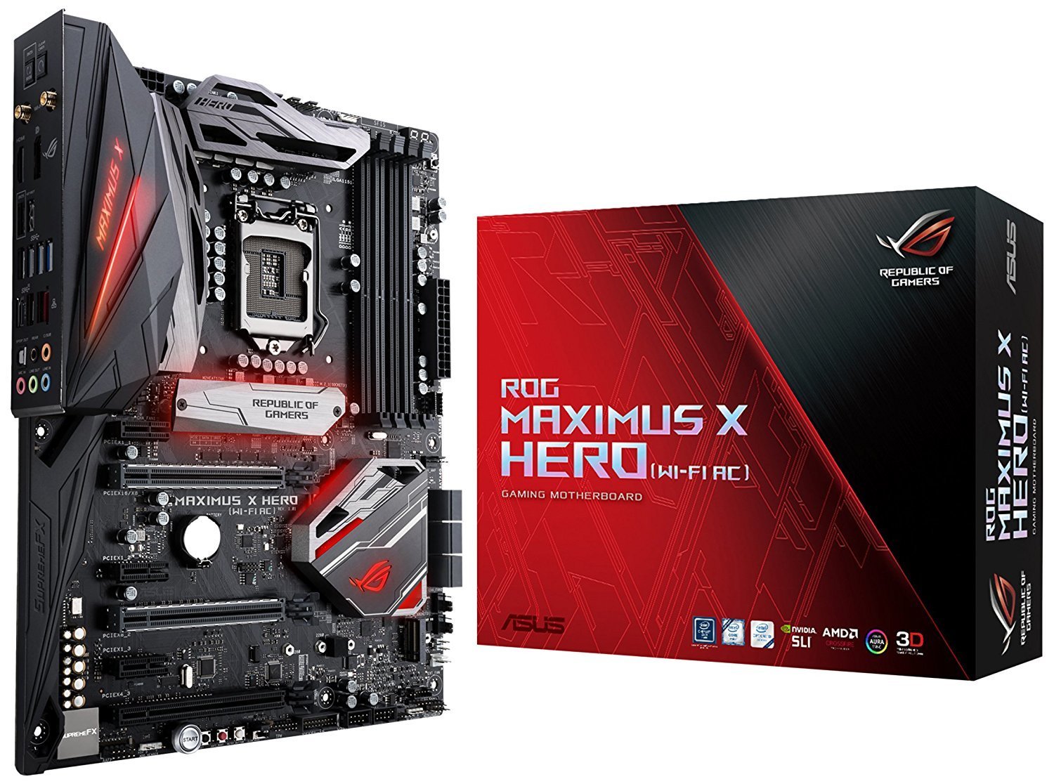ASUS ROG Maximus X Hero LGA1151 (Intel 8th Gen) DDR4 DP HDMI M.2 Z370 ATX Gaming Motherboard with onboard 802.11ac WiFi, Gigabit LAN and USB 3.1 TGISCTC24375
