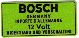 Porsche 911 Bosch Coil Sticker