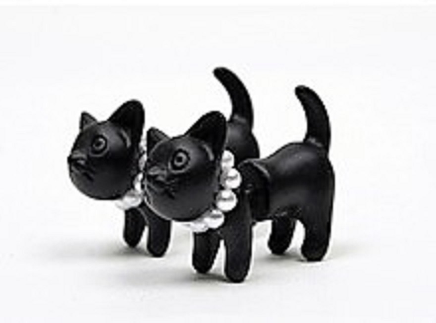 3D Black Cat Earrings 00005
