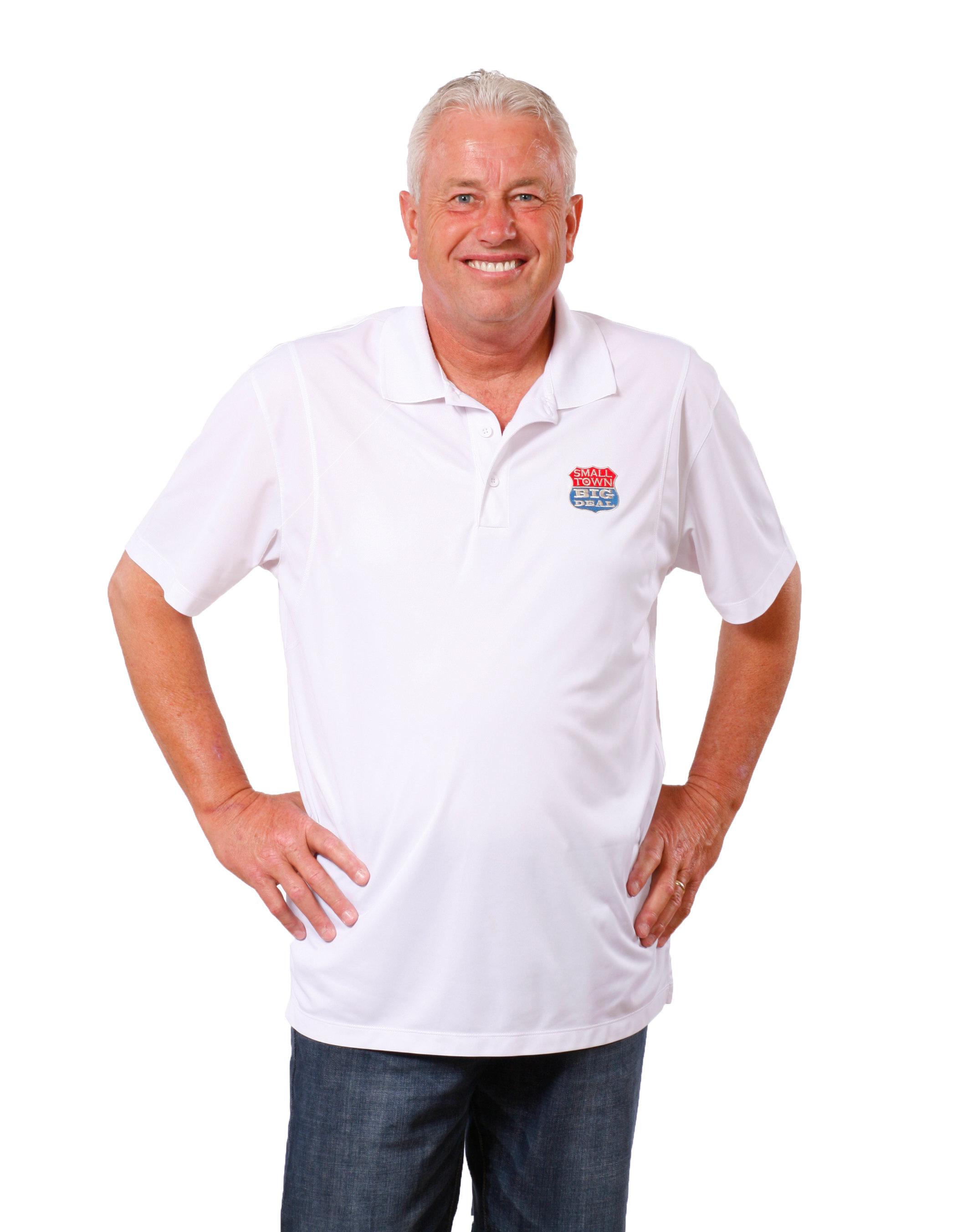 Mens Moisture Wicking Sports shirt with full color logo STMWP