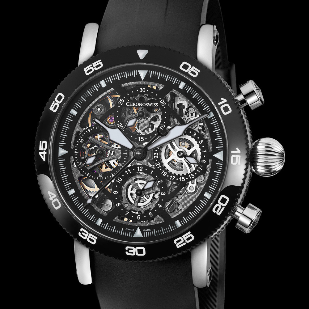 chronograph skeleton watch