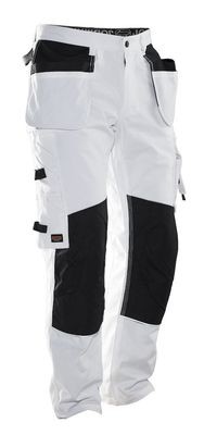 Malerhose mit Holstertaschen weiss / schwarz Malerhose mit Holstertaschen weiss / schwarz