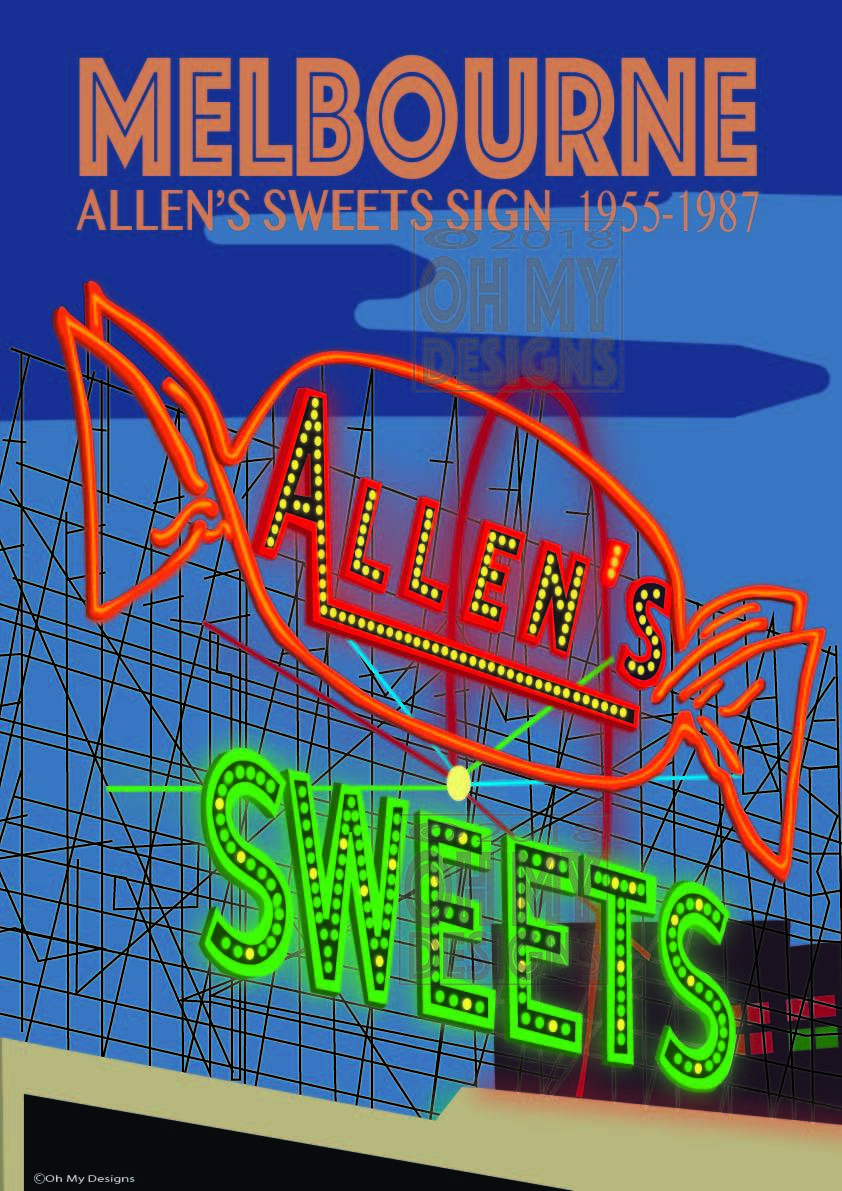 MELBOURNE - Allens Sweets Sign ME-AS