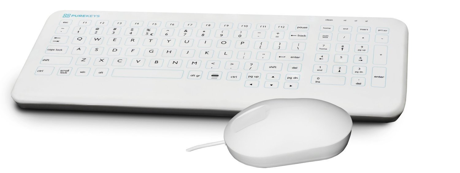Purekeys Keyboard And Mouse Usb White Drawer Plus Vesa