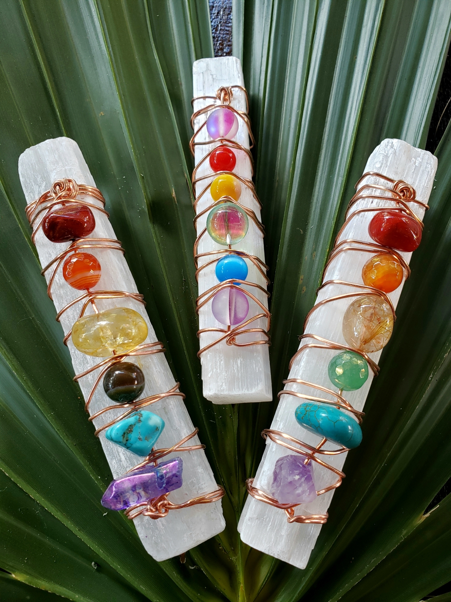 Selenite Chakra Magic Wands 00144