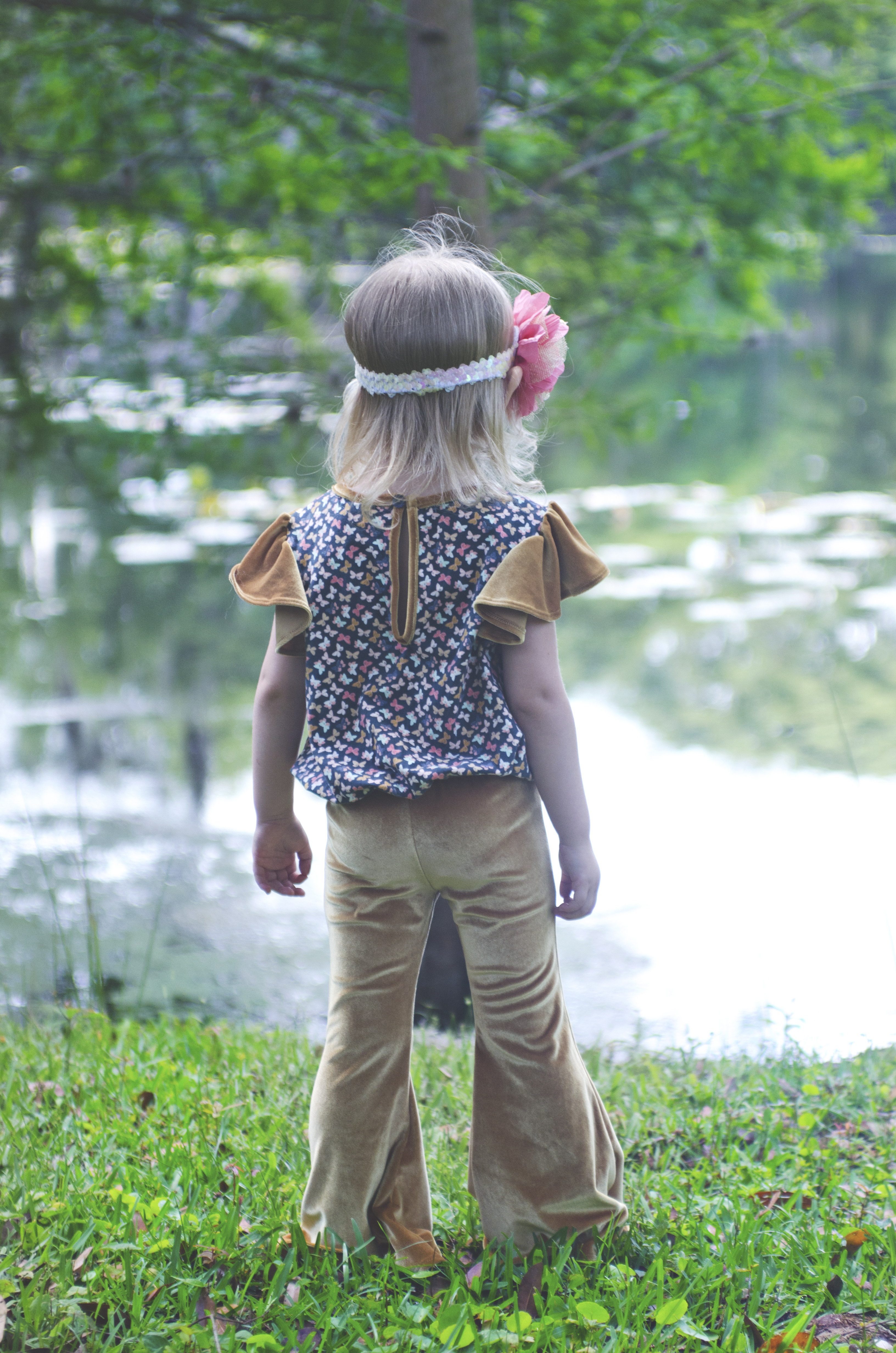 Wanderlust Butterfly Bell Bottom Onesie