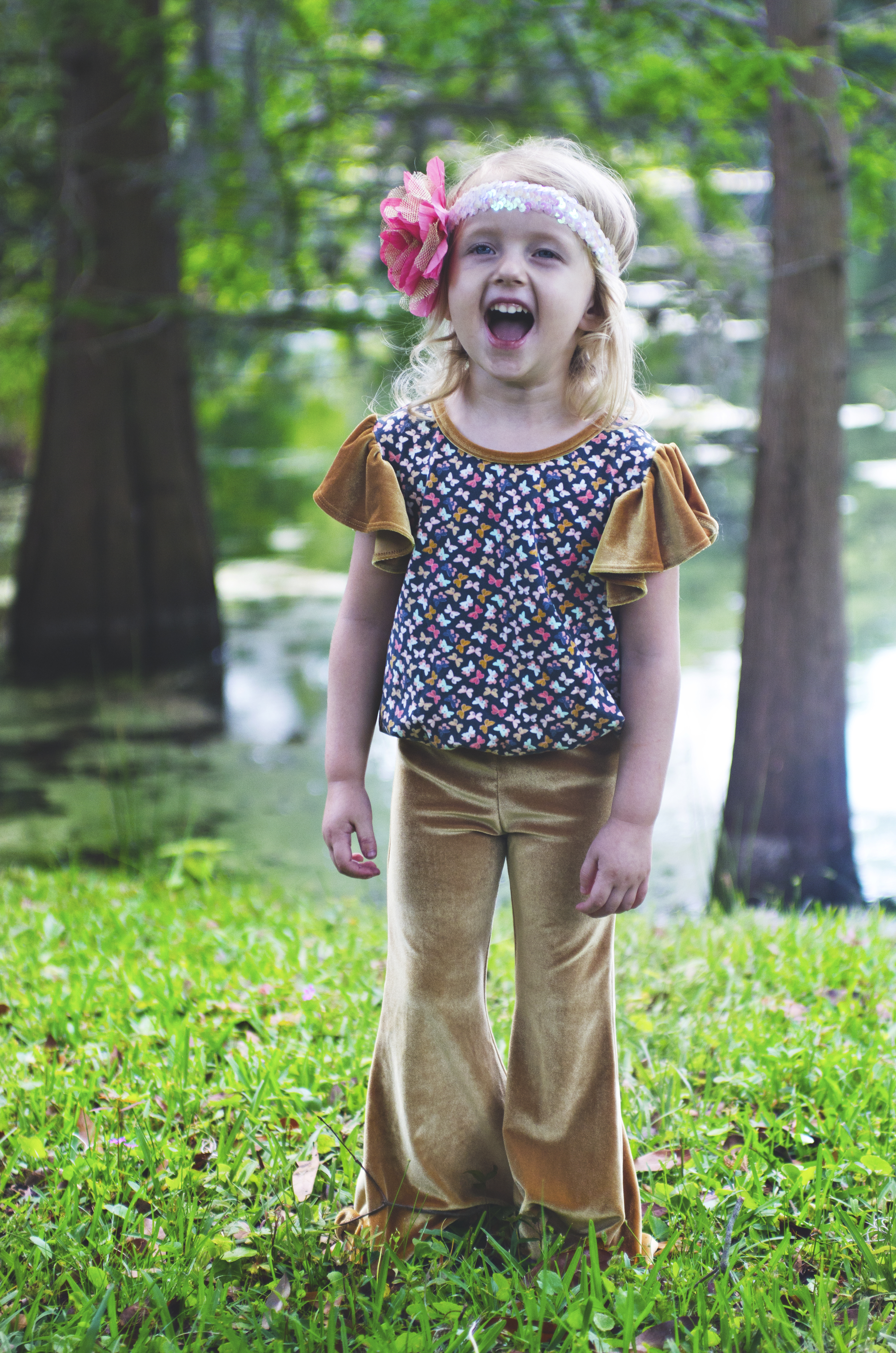 Wanderlust Butterfly Bell Bottom Onesie